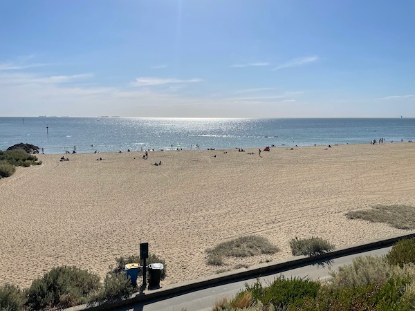 a view of a different stretch of the beach from up high