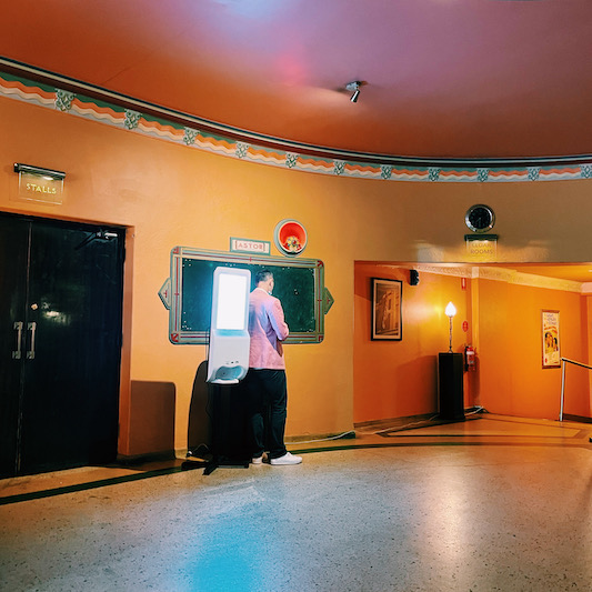 stalls, hand sanitisation station and cloak rooms downstairs at the Astor