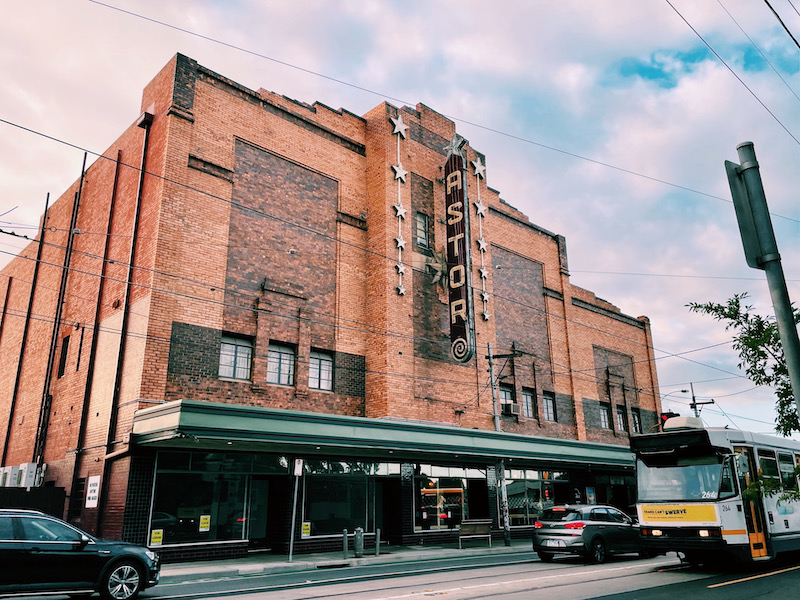 the Astor Theatre building in the daylight