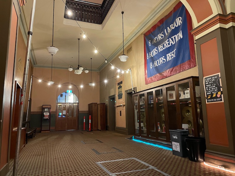 a shot of the main first-floor hall in Trades Hall