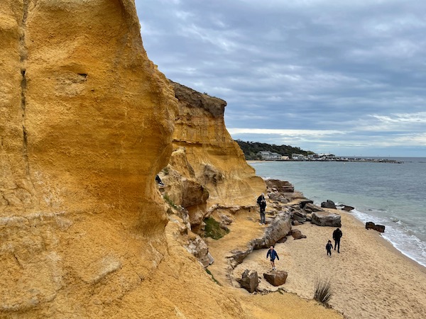 another part of the cliffs seen side-on above the ocean